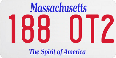 MA license plate 188OT2