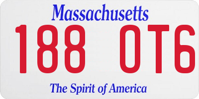 MA license plate 188OT6