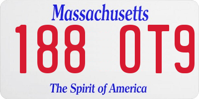 MA license plate 188OT9