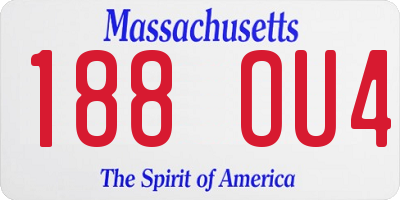 MA license plate 188OU4
