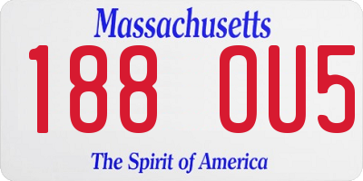MA license plate 188OU5