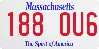 MA license plate 188OU6