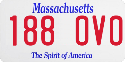 MA license plate 188OV0
