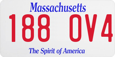 MA license plate 188OV4