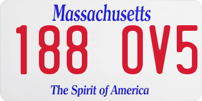 MA license plate 188OV5