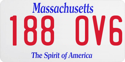 MA license plate 188OV6