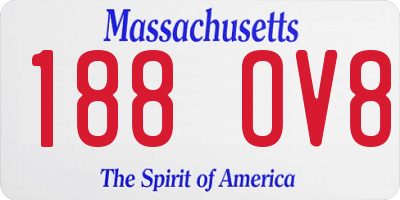MA license plate 188OV8