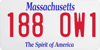MA license plate 188OW1