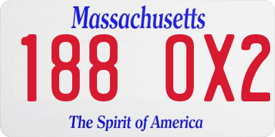 MA license plate 188OX2