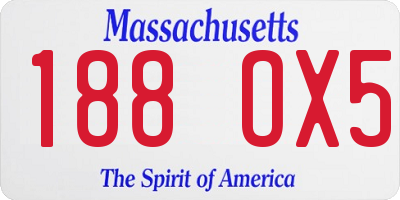 MA license plate 188OX5