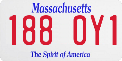 MA license plate 188OY1