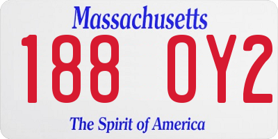 MA license plate 188OY2