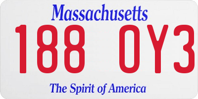 MA license plate 188OY3