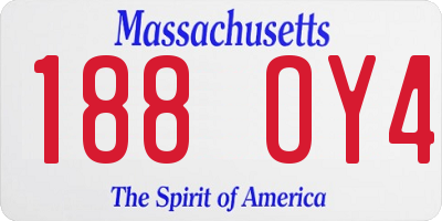 MA license plate 188OY4