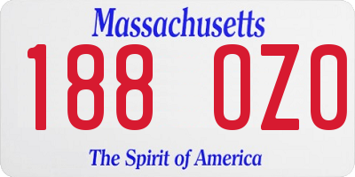 MA license plate 188OZ0