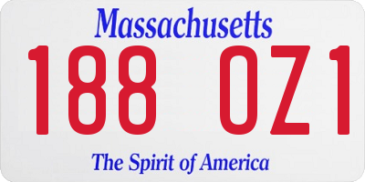 MA license plate 188OZ1
