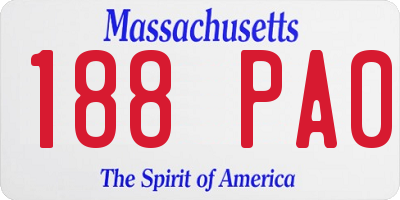 MA license plate 188PA0