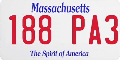MA license plate 188PA3