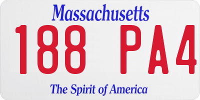 MA license plate 188PA4