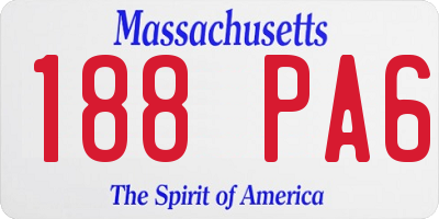 MA license plate 188PA6