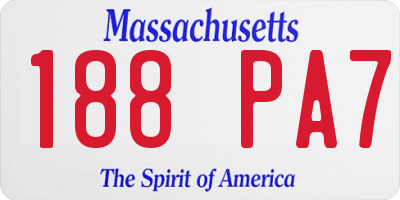 MA license plate 188PA7