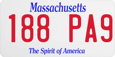 MA license plate 188PA9