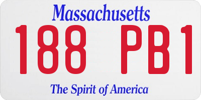 MA license plate 188PB1