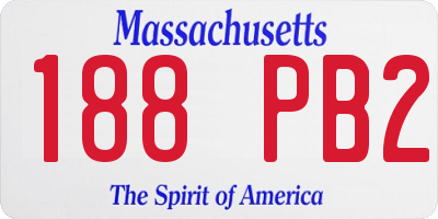 MA license plate 188PB2