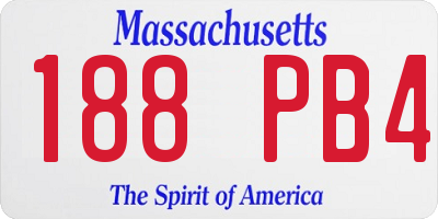 MA license plate 188PB4