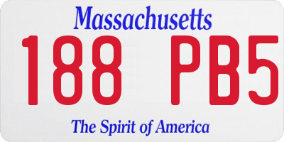 MA license plate 188PB5