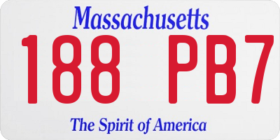 MA license plate 188PB7