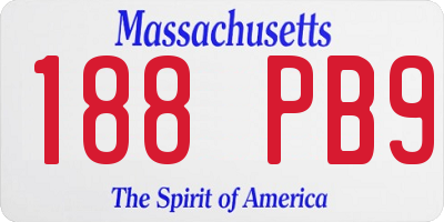 MA license plate 188PB9