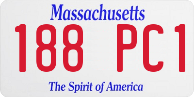 MA license plate 188PC1