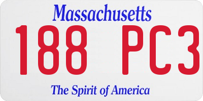 MA license plate 188PC3
