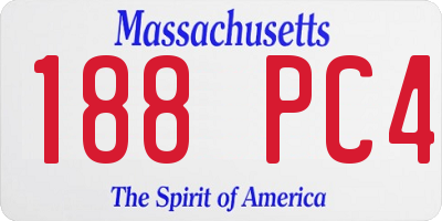MA license plate 188PC4