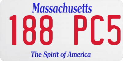 MA license plate 188PC5