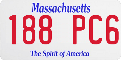 MA license plate 188PC6