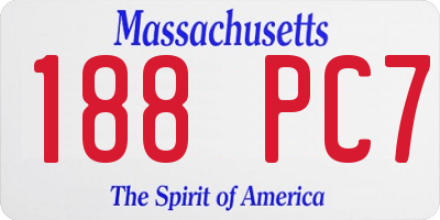 MA license plate 188PC7