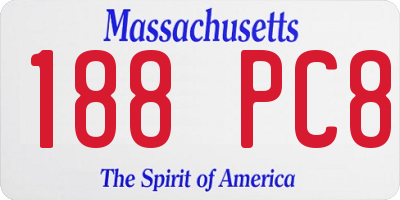 MA license plate 188PC8