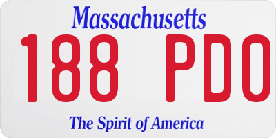 MA license plate 188PD0