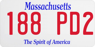 MA license plate 188PD2
