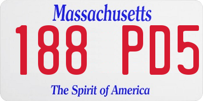 MA license plate 188PD5