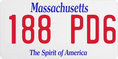 MA license plate 188PD6