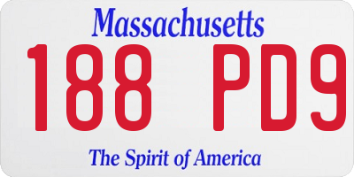 MA license plate 188PD9