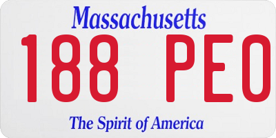 MA license plate 188PE0