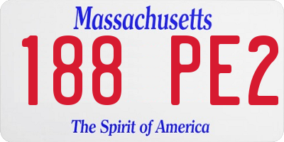 MA license plate 188PE2