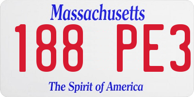 MA license plate 188PE3