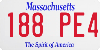MA license plate 188PE4
