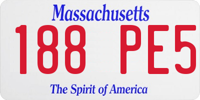 MA license plate 188PE5
