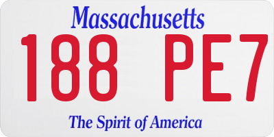 MA license plate 188PE7
